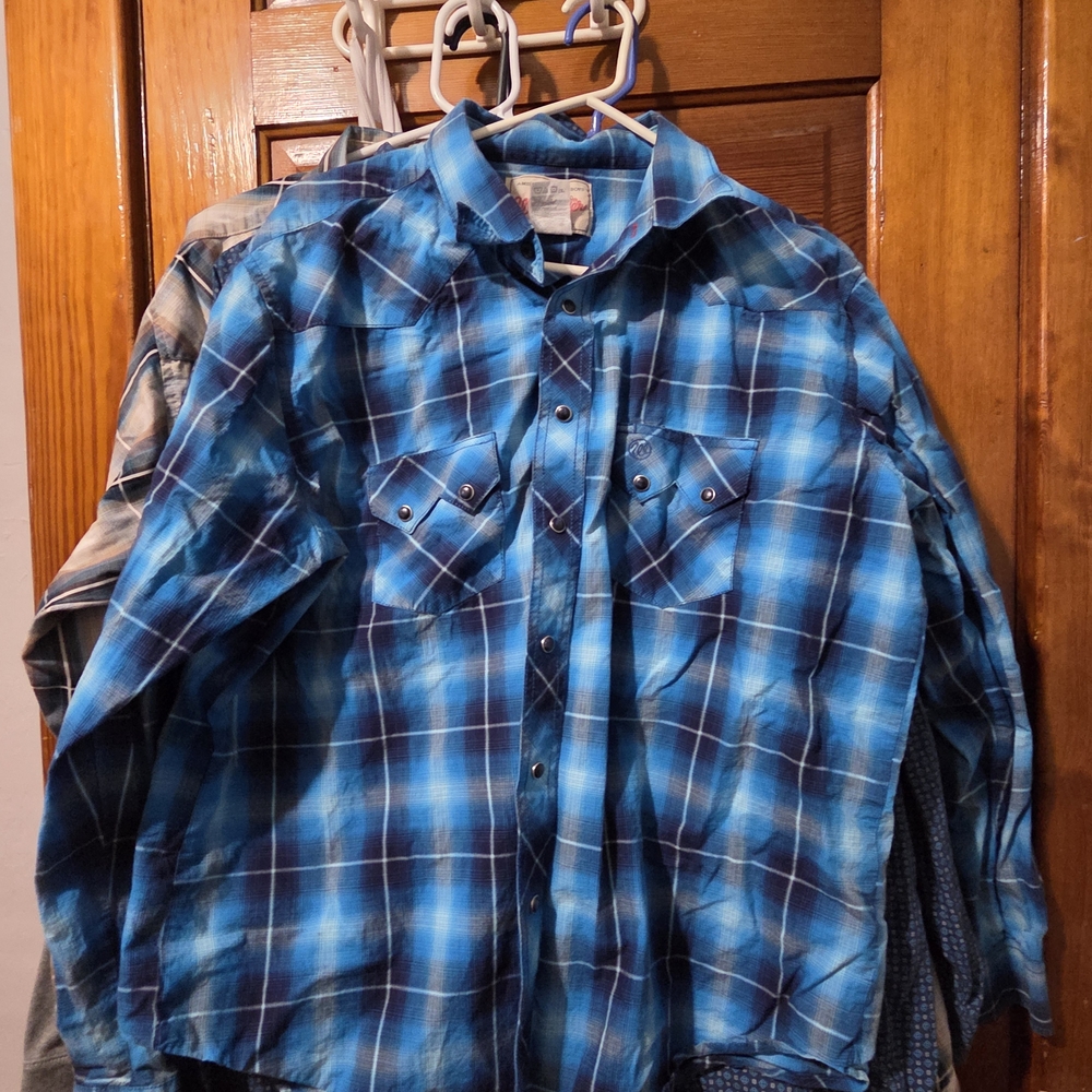 Wrangler Navy Plaid Shirt